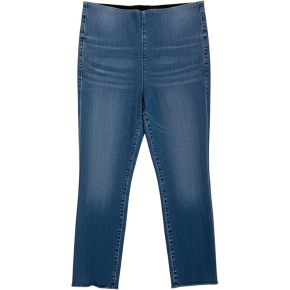 Frank & Eileen Derry‎ Illusion Pull On Jeans Blue Raw Hem High Rise Size 32